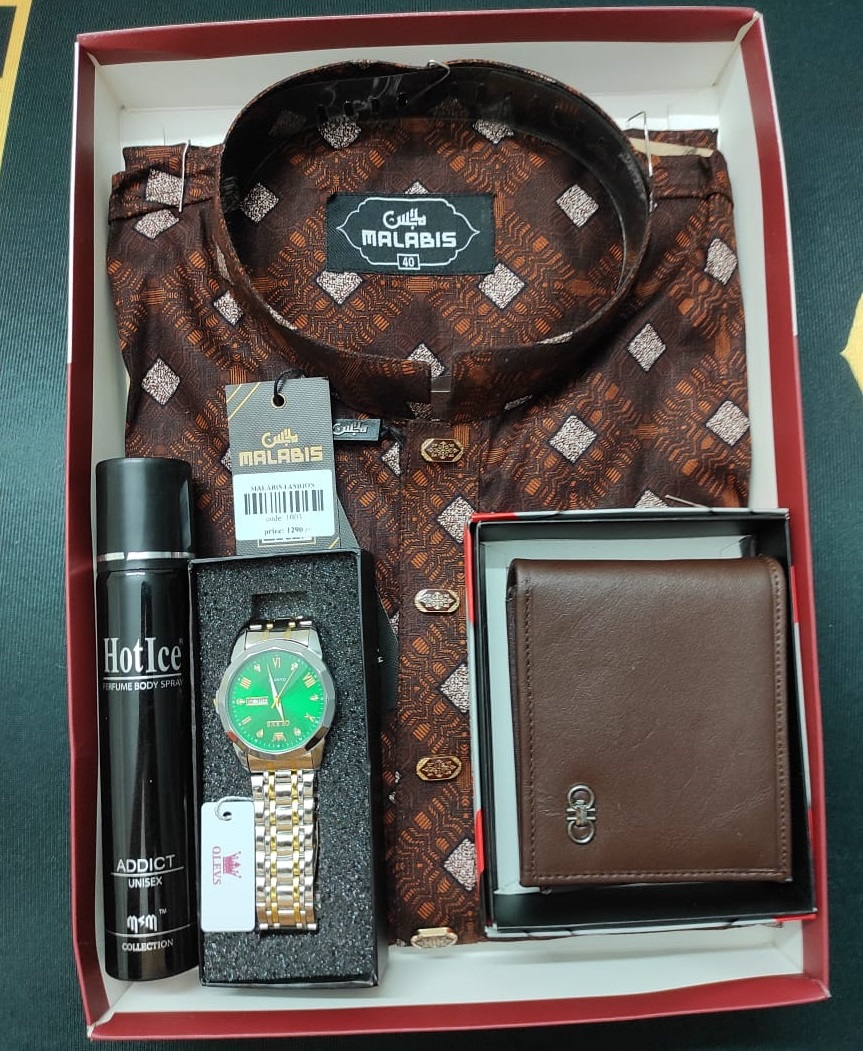 Printed Panjabi + Wallet + Olevs watch 4490